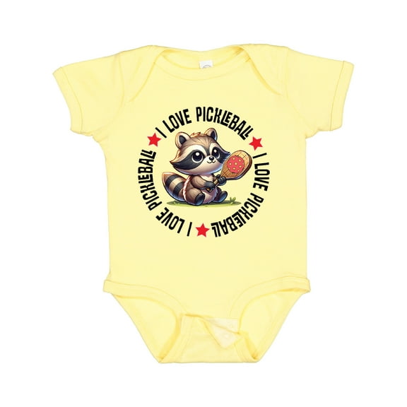 Inktastic Pickleball Raccoon Boys or Girls Baby Bodysuit