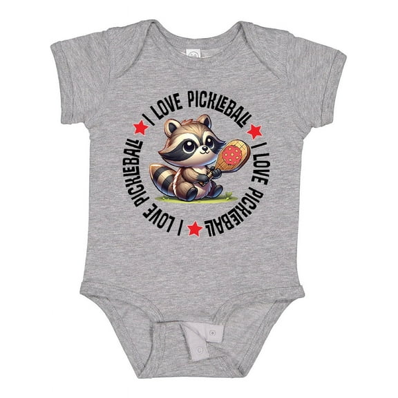 Inktastic Pickleball Raccoon Boys or Girls Baby Bodysuit