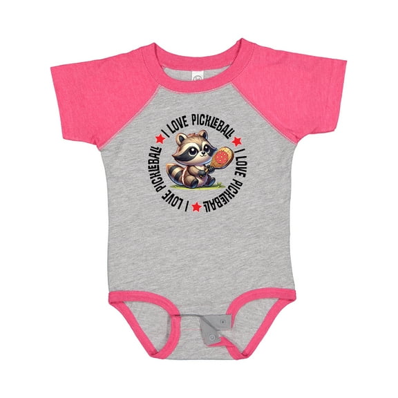 Inktastic Pickleball Raccoon Boys or Girls Baby Bodysuit