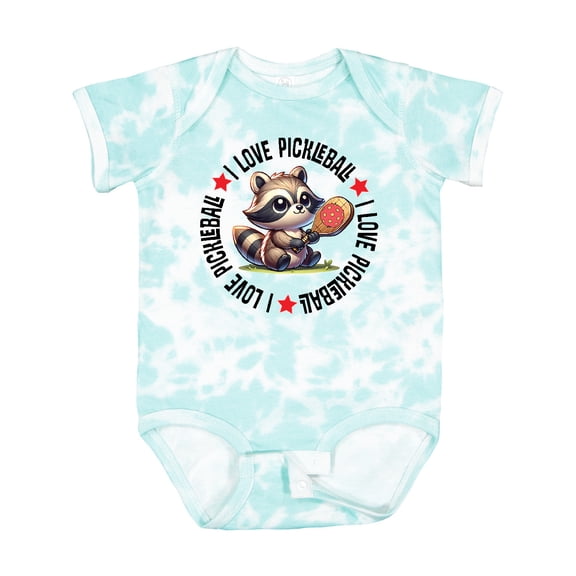 Inktastic Pickleball Raccoon Boys or Girls Baby Bodysuit
