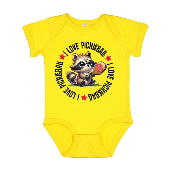 Inktastic Pickleball Raccoon Boys or Girls Baby Bodysuit