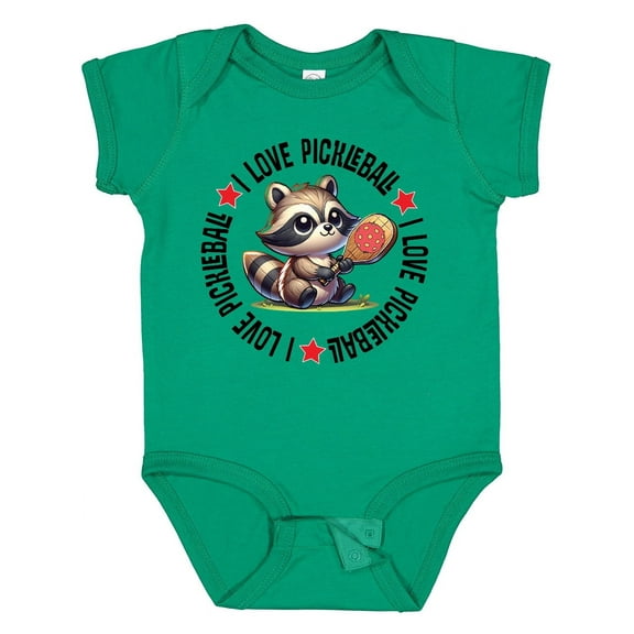 Inktastic Pickleball Raccoon Boys or Girls Baby Bodysuit