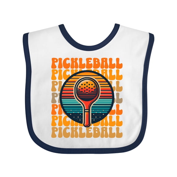 Inktastic Pickleball Retro Sunset Boys or Girls Baby Bib