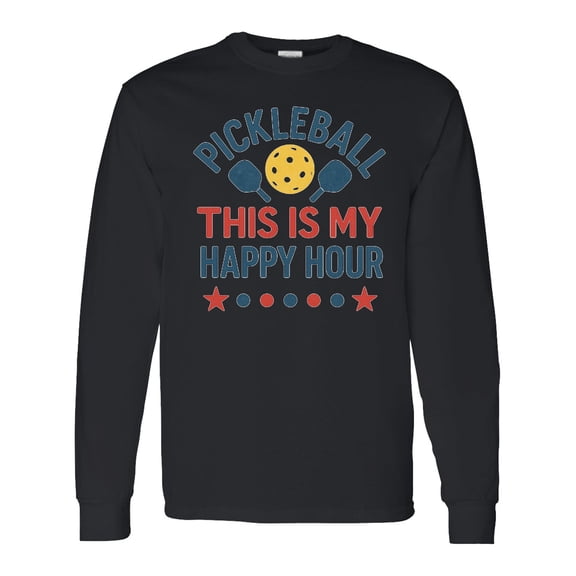 Inktastic Pickleball This is My Happy Hour Long Sleeve T-Shirt