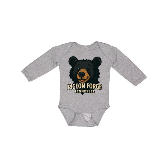 Inktastic Pigeon Forge Tennessee Black Bear Graphic Boys or Girls Long Sleeve Baby Bodysuit