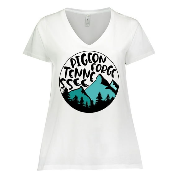 Inktastic Pigeon Forge, Tennessee- Mountains Women's Plus Size V-Neck T-Shirt