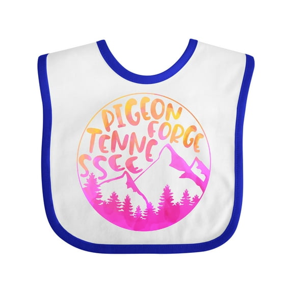 Inktastic Pigeon Forge, Tennessee- Mountains in Sunrise Colors Boys or Girls Baby Bib