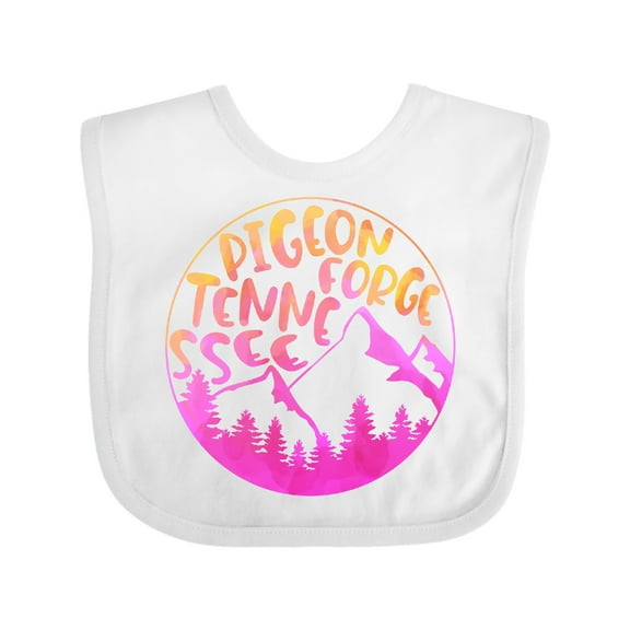 Inktastic Pigeon Forge, Tennessee- Mountains in Sunrise Colors Boys or Girls Baby Bib