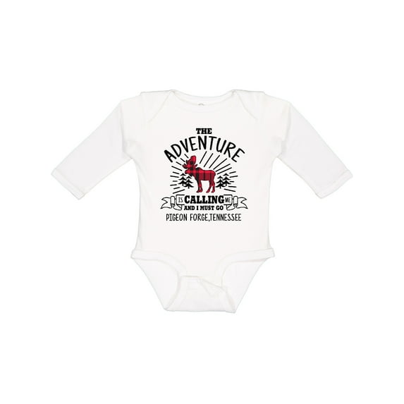Inktastic Pigeon Forge Tennessee The Adventure is Calling and I Must Go Boys or Girls Long Sleeve Baby Bodysuit