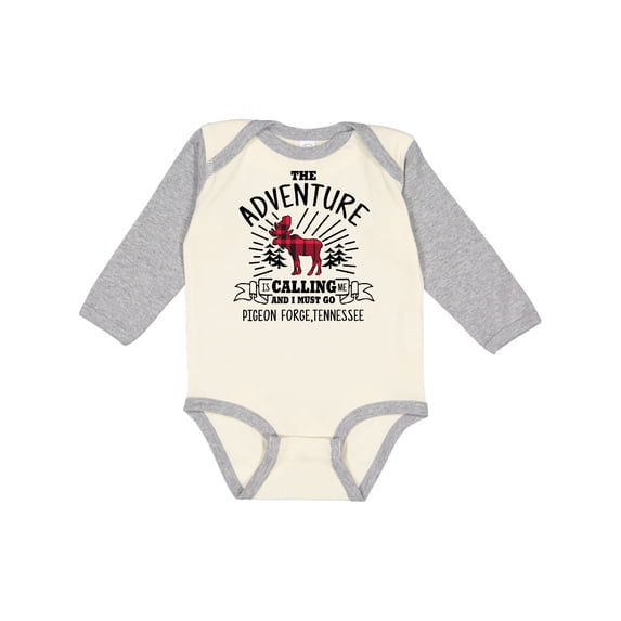 Inktastic Pigeon Forge Tennessee The Adventure is Calling and I Must Go Boys or Girls Long Sleeve Baby Bodysuit