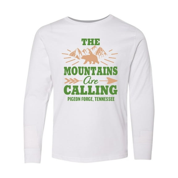Inktastic Pigeon Forge Tennessee The Mountains Are Calling Long Sleeve Youth T-Shirt