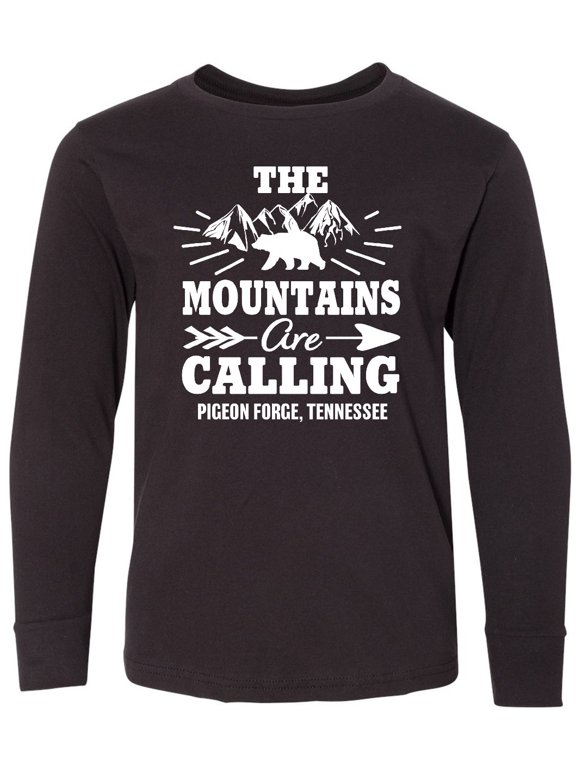 Pigeon Forge Tennessee The Mountains Are Calling Long Sleeve Youth T-Shirt
