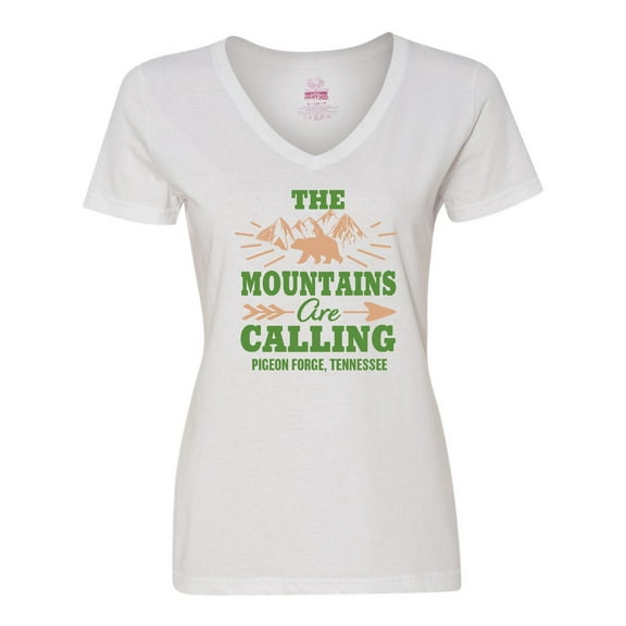 Inktastic Pigeon Forge Tennessee The Mountains Are Calling Women's V-Neck T-Shirt