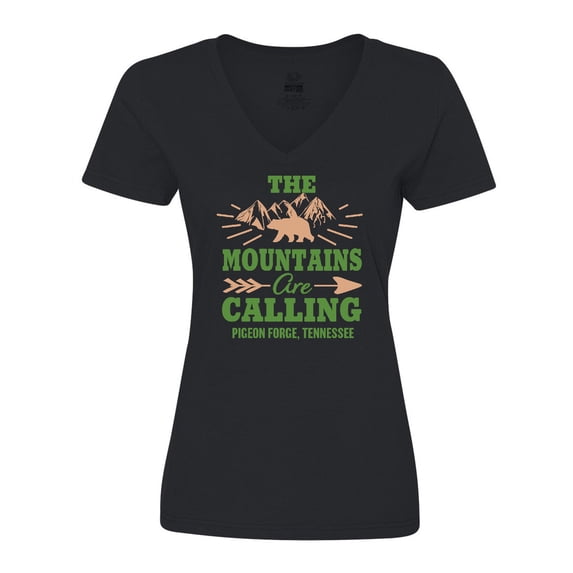 Inktastic Pigeon Forge Tennessee The Mountains Are Calling Women's V-Neck T-Shirt