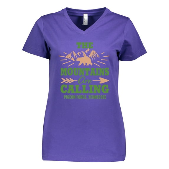 Inktastic Pigeon Forge Tennessee The Mountains Are Calling Women's V-Neck T-Shirt