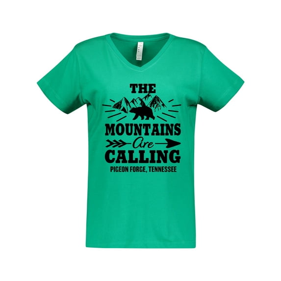 Inktastic Pigeon Forge Tennessee The Mountains Are Calling Women's V-Neck T-Shirt