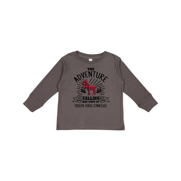 Inktastic Pigeon Forge Tennessee the Adventure is Calling and I Must Go Boys or Girls Long Sleeve Toddler T-Shirt