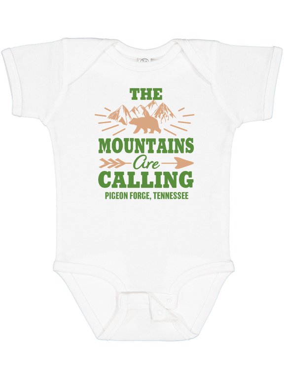 Pigeon Forge Tennessee the Mountains Are Calling Boys or Girls Baby Bodysuit