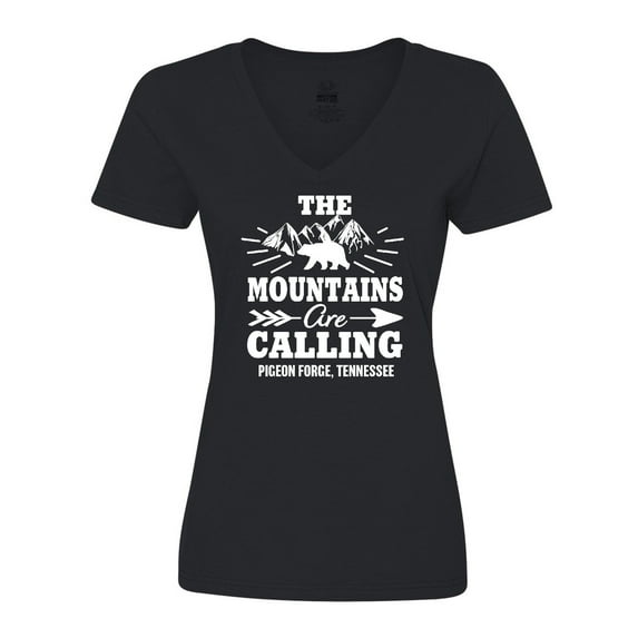 Inktastic Pigeon Forge Tennessee the Mountains Are Calling Women's V-Neck T-Shirt