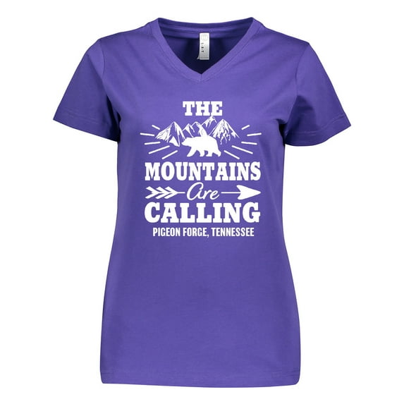 Inktastic Pigeon Forge Tennessee the Mountains Are Calling Women's V-Neck T-Shirt