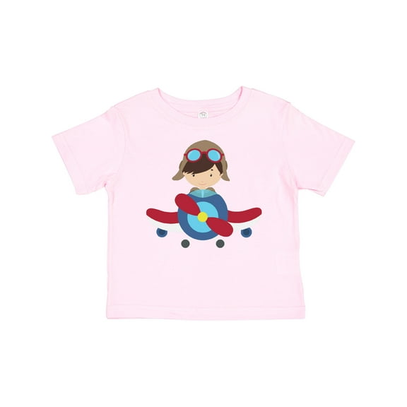 Inktastic Pilot Boy, Airplane, Plane, Flying, Brown Hair Boys Baby T-Shirt