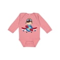 thumbnail image 1 of Inktastic Pilot Boy, Airplane, Plane, Flying, Brown Hair Boys Long Sleeve Baby Bodysuit, 1 of 5