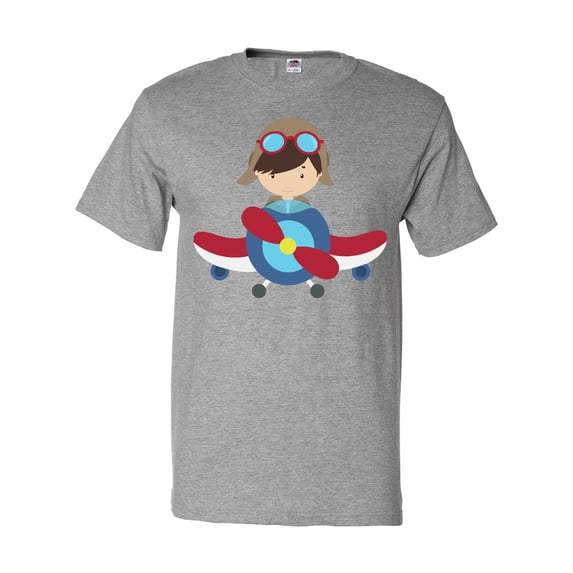 Inktastic Pilot Boy, Boy With Brown Hair, Boy In Airplane T-Shirt