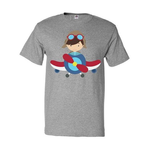 Inktastic Pilot Boy, Boy With Brown Hair, Boy In Airplane T-Shirt