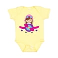 thumbnail image 1 of Inktastic Pilot Girl, Airplane, Plane, Flying, Brown Hair Girls Baby Bodysuit, 1 of 5