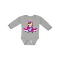 thumbnail image 1 of Inktastic Pilot Girl, Airplane, Plane, Flying, Brown Hair Girls Long Sleeve Baby Bodysuit, 1 of 5