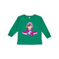thumbnail image 1 of Inktastic Pilot Girl, Airplane, Plane, Flying, Brown Hair Girls Long Sleeve Toddler T-Shirt, 1 of 5