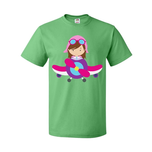 Inktastic Pilot Girl, Girl With Brown Hair, Girl In Airplane T-Shirt