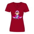 thumbnail image 1 of Inktastic Pilot Girl, Girl With Brown Hair, Girl In Airplane Women's V-Neck T-Shirt, 1 of 5