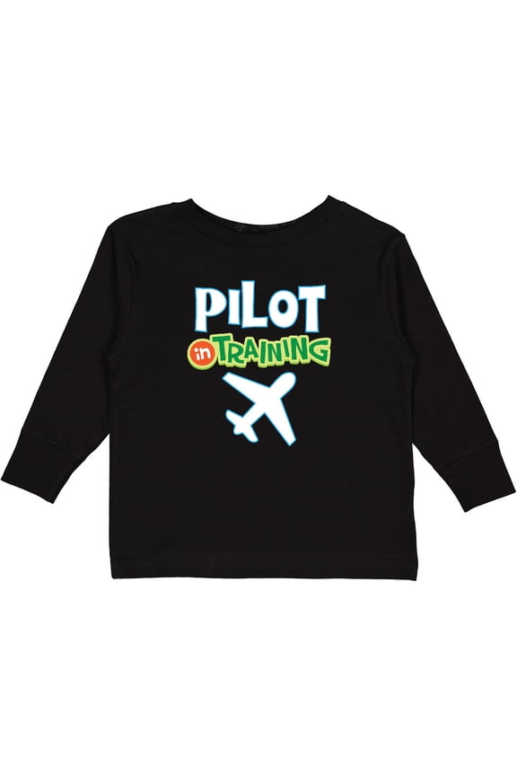 Pilot in Training Airplane Boys Future Job Boys or Girls Long Sleeve Toddler T-Shirt