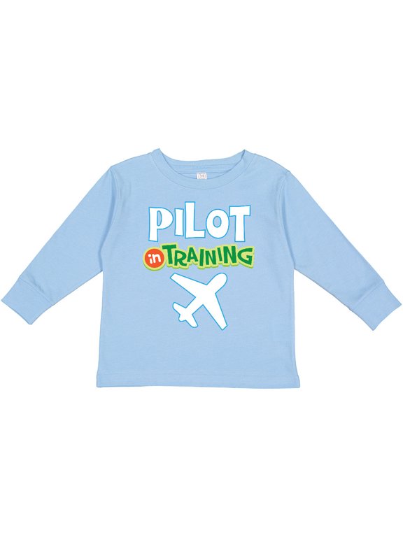 Pilot in Training Airplane Boys Future Job Boys or Girls Long Sleeve Toddler T-Shirt