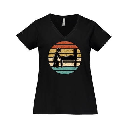 Inktastic Pinball Retro Arcade Game Women's Plus Size V-Neck T-Shirt