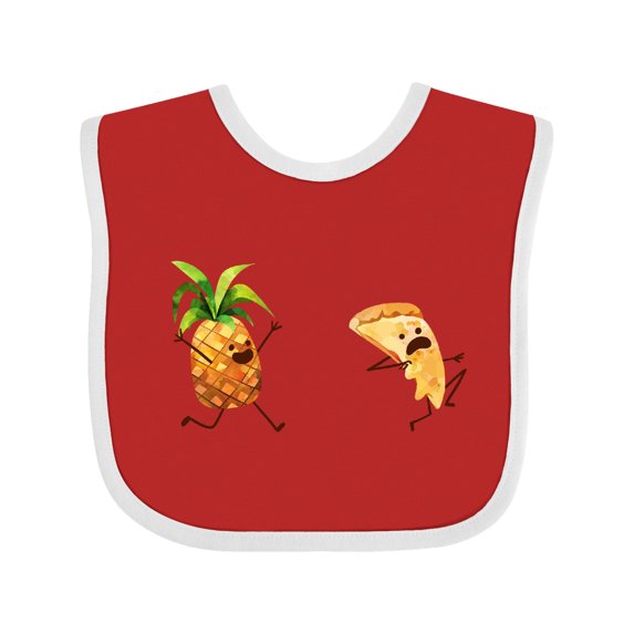 Inktastic Pineapple Chasing Pizza Boys or Girls Baby Bib