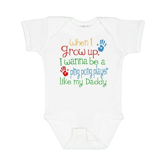 Inktastic Ping Pong Player Like Daddy Boys or Girls Baby Bodysuit