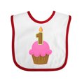 thumbnail image 1 of Inktastic Pink 1st Birthday Cupcake Girls Baby Bib, 1 of 4