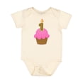 thumbnail image 1 of Inktastic Pink 1st Birthday Cupcake Girls Baby Bodysuit, 1 of 5