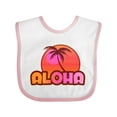 thumbnail image 1 of Inktastic Pink Aloha Palm Girls Baby Bib, 1 of 4