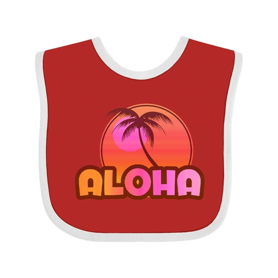 Inktastic Pink Aloha Palm Girls Baby Bib