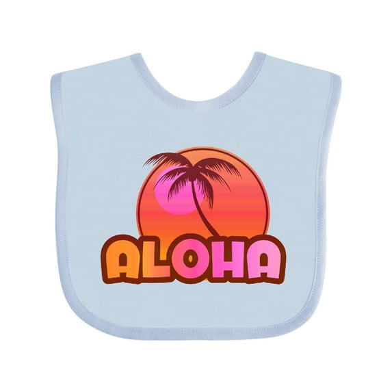 Inktastic Pink Aloha Palm Girls Baby Bib