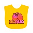 thumbnail image 1 of Inktastic Pink Aloha Palm Girls Baby Bib, 1 of 4