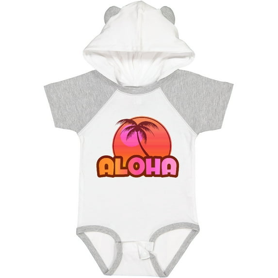 Inktastic Pink Aloha Palm Girls Baby Bodysuit