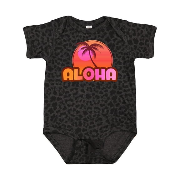 Inktastic Pink Aloha Palm Girls Baby Bodysuit
