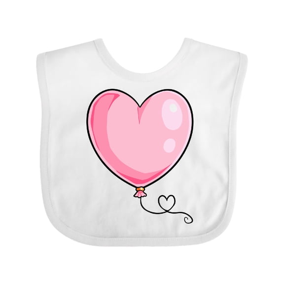 Inktastic Pink Balloon Heart Boys or Girls Baby Bib