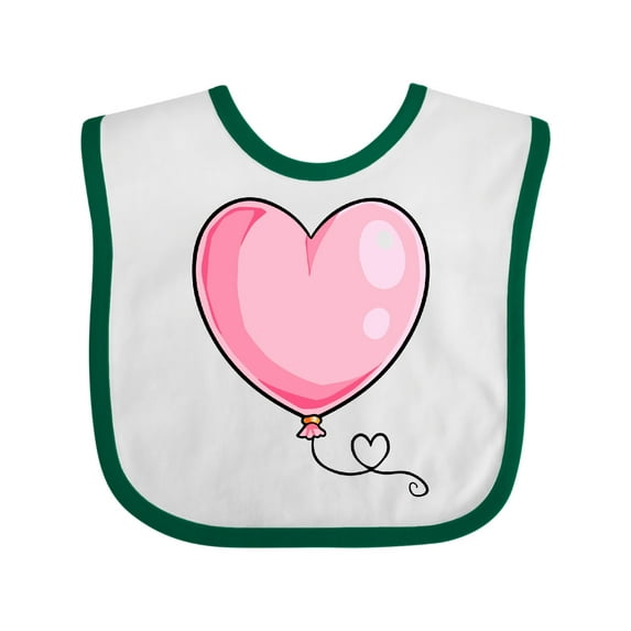 Inktastic Pink Balloon Heart Boys or Girls Baby Bib