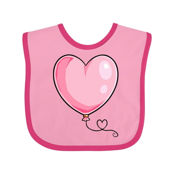 Inktastic Pink Balloon Heart Boys or Girls Baby Bib