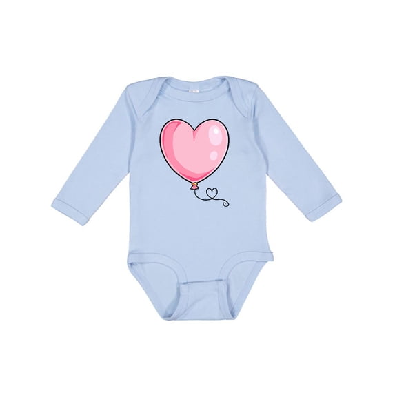 Inktastic Pink Balloon Heart Boys or Girls Long Sleeve Baby Bodysuit